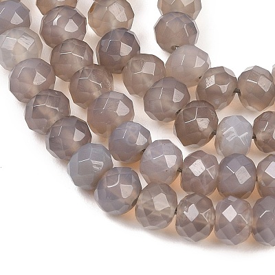 Natural Grey Agate Beads Strands G-C259-A36-5x8mm-1