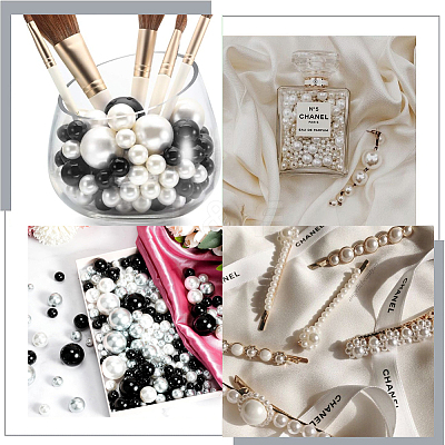 190Pcs 10 Styles Plastic Imitation Pearl Beads KY-SP0001-30-1