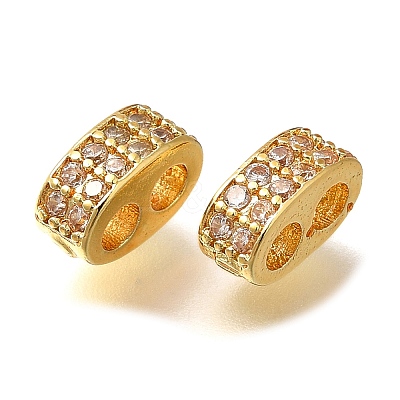 Rack Plating Brass Micro Pave Cubic Zirconia Connector Charms KK-M313-03G-1