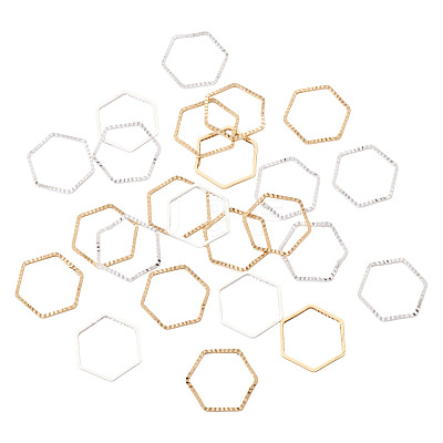 24Pcs 2 Colors Brass Linking Rings KK-TA0003-08-1