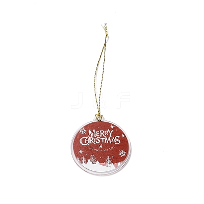 Christmas Theme Acrylic Pendant Decoration HJEW-G021-01A-1