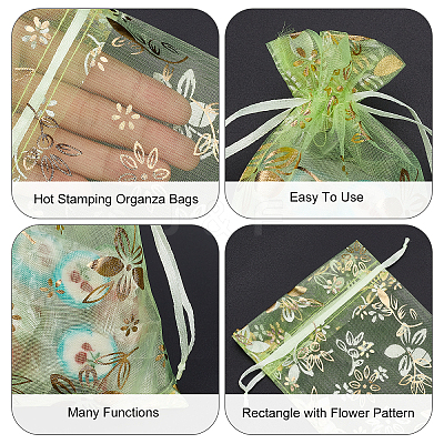 60Pcs 10 Colors Hot Stamping Organza Bags OP-PH0001-35-1