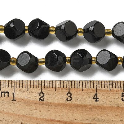 Natural Black Onyx(Dyed & Heated) Beads Strands G-K387-A03-02-1