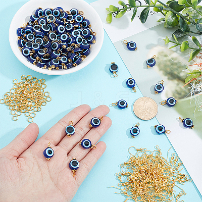DIY Blue Evil Eye Earring Making Kit DIY-AR0002-85-1