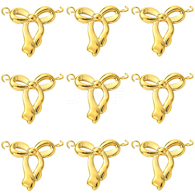 10Pcs 304 Stainless Steel Bowknot Connector Charms STAS-SC0010-53-1