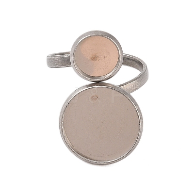 Non-Tarnish 304 Stainless Steel Open Cuff Ring Findings STAS-E124-05J-P-1