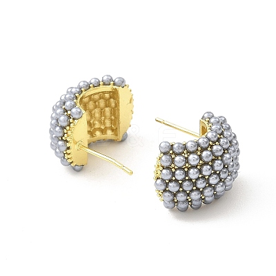 Gainsboro Plastic Pearl Beaded Stud Earrings EJEW-L270-012A-G-1-1