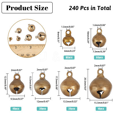 240Pcs 6 Style Brass Pendants KK-CA0002-58-1