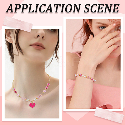 500Pcs 5 Colors Valentine's Day Transparent Acrylic Beads MACR-SP0001-29B-1
