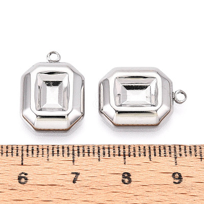 304 Stainless Steel Pendant Cabochon Settings STAS-T065-85P-1
