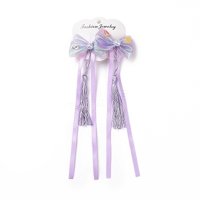 Bowknot Long Ribbon Alligator Hair Clip PHAR-D013-03E-1
