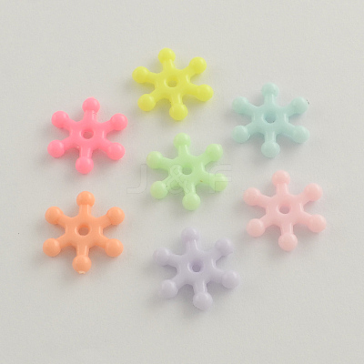Opaque Snowflake Acrylic Beads SACR-Q106-18-1