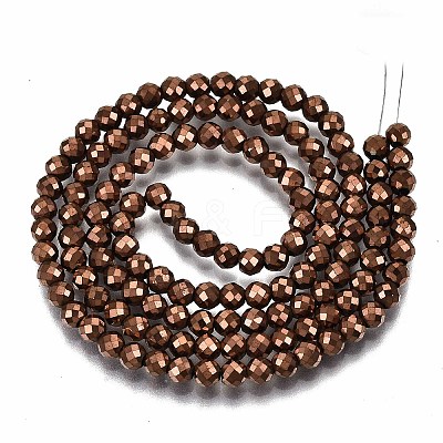 Electroplate Non-magnetic Synthetic Hematite Beads Strands G-T114-60A-R-1