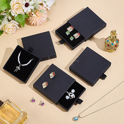Cardboard Jewelry Set Drawer Boxes CON-WH0099-76B-1