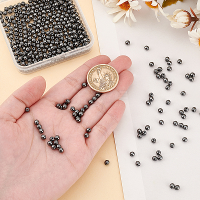 4 Strands Non-magnetic Synthetic Hematite Beads Strands G-OC0004-91-1