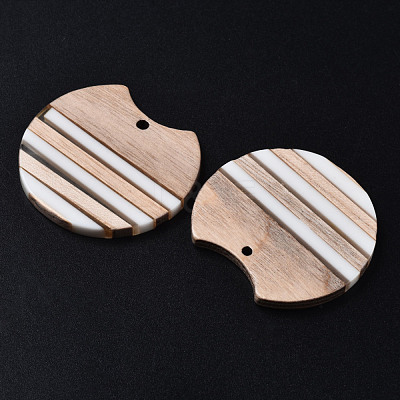 Resin & Wood Pendants X-RESI-N025-014A-B01-1