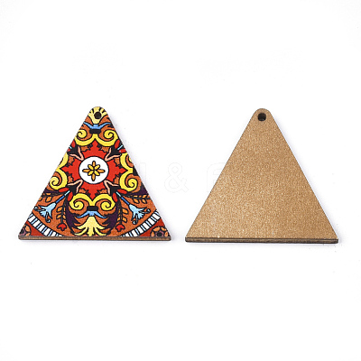 Printed Basswood Pendants WOOD-S045-013D-1