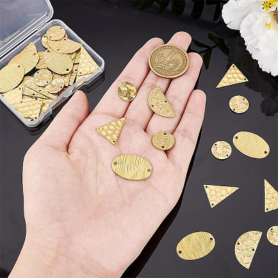 50Pcs 5 Style Brass Connector Charms FIND-BC0002-61-1