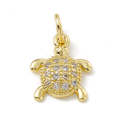 Brass Micro Pave Cubic Zirconia Charms ZIRC-F132-27G-1