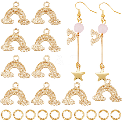 16Pcs Brass Rainbow Charms DIY-CN0002-82-1
