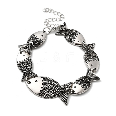 Alloy Link Chain Bracelets for Women BJEW-C133-01AS-1