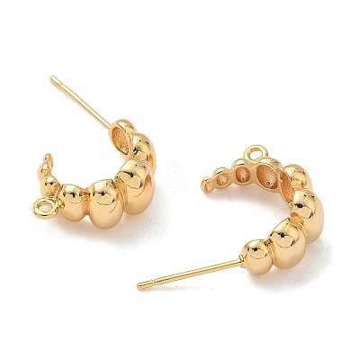 Brass Stud Earring Findings KK-C099-15G-1