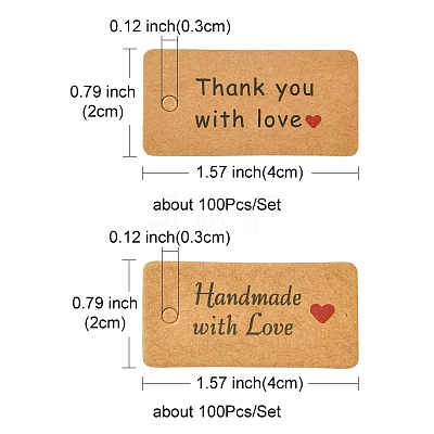 2 Sets 2 Styles Kraft Paper Word Printed Gift Tags CDIS-FS0001-20-1