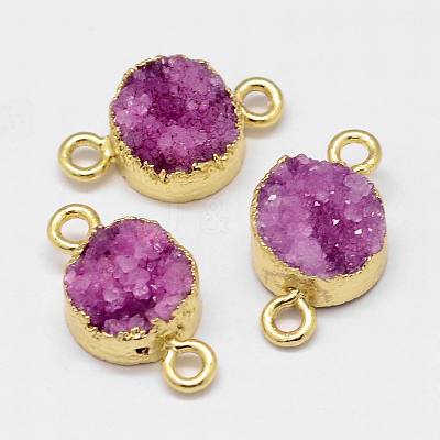Electroplated Natural & Dyed Druzy Agate Links connectors G-N0168-014B-1