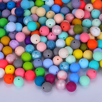 Round Silicone Focal Beads SI-JX0046A-94-1