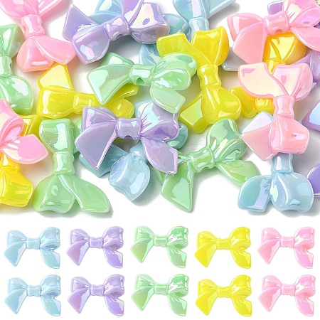 20Pcs 5 Colors AB Color Plated Acrylic Beads CRES-YW0002-62-1