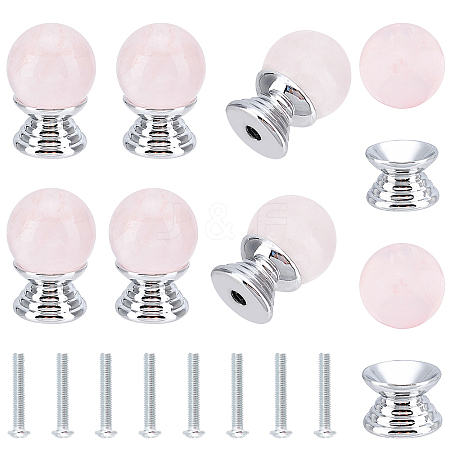 BENECREAT 8 Sets Aluminium Alloy Drawer Knobs with Screw DIY-BC0005-17-1