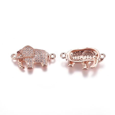 Brass Micro Pave Cubic Zirconia Links connectors ZIRC-K081-54RG-1
