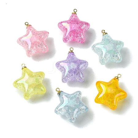 Transparent Crackle Acrylic Pendants X1-SACR-P032-03P-1