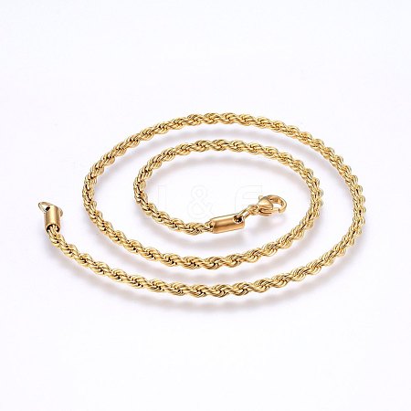 304 Stainless Steel Rope Chain Necklaces NJEW-F226-03G-01-1