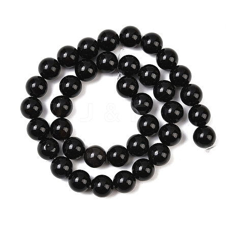 1 Strand Natural Black Onyx Beads Strands G-YW0002-57A-1