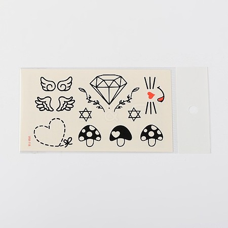 Mixed Shapes Body Art Removable Temporary Tattoos Paper Stickers X-AJEW-O010-08-1