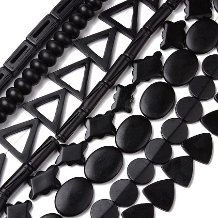 Natural Black Jade Beads Strands G-G864-17-1