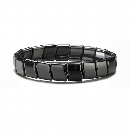 Non-magnetic Synthetic Hematite Beaded Stretch Bracelets for Men FS-WG73B41-02-1