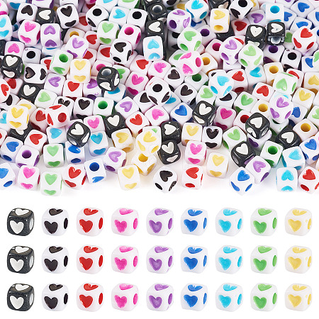 900Pcs 9 Colors Opaque Acrylic Beads OACR-TA0003-59-1