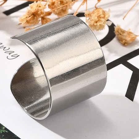 316 Surgical Stainless Steel Open Cuff Rings RJEW-F170-01P-04-1