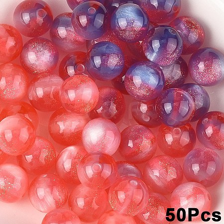 50Pcs Opaque UV Reactive Beads RESI-YW0005-93G-1