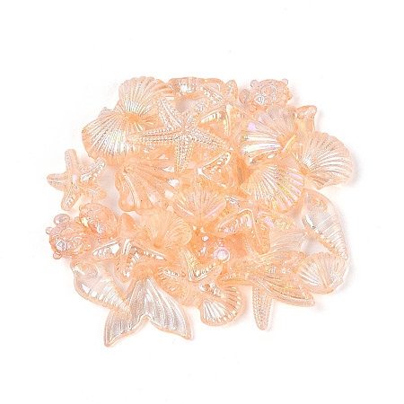 Ocean Theme Transparent Acrylic Beads TACR-T028-69-01D-1