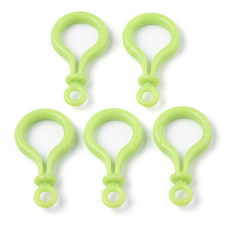 Opaque Solid Color Bulb Shaped Plastic Push Gate Snap Keychain Clasp Findings LS-KY-T021-01F-1