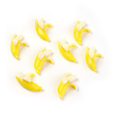 Banana Resin Cabochons X-CRES-R175-18-1