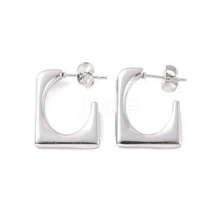 304 Stainless Steel Rectangle Stud Earrings EJEW-P198-03P-1