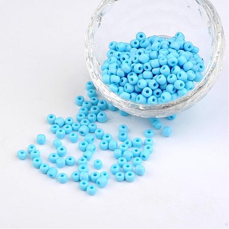 6/0 Opaque Colours Round Glass Seed Beads X-SEED-A010-4mm-43-1