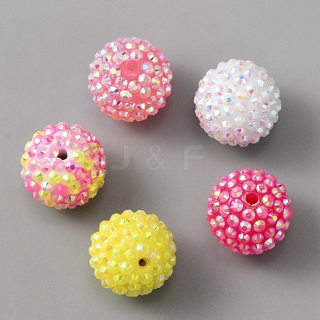 20Pcs Resin Rhinestone Beads RESI-WH0001-03A-1