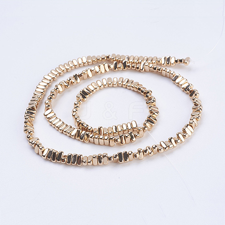 Electroplate Non-magnetic Synthetic Hematite Beads Strands G-J382-2x4x2mm-B01-1