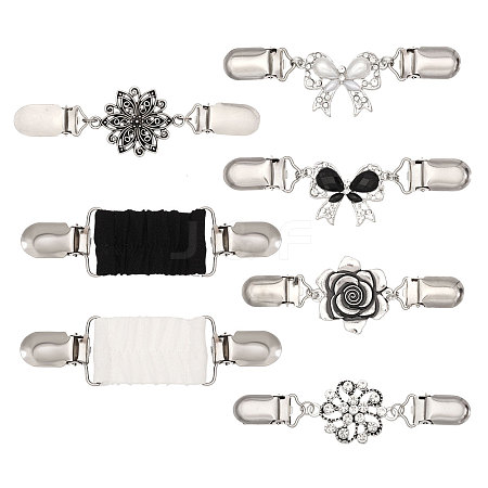 7Pcs 7 Styles Alloy Cardigan Clips JEWB-CA0001-70-1