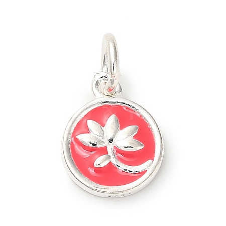 925 Sterling Silver Crimson Enamel Pendants STER-C014-01D-S-1